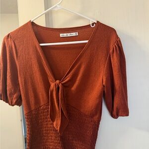Abercrombie & Fitch Terracotta Textured Blouse
